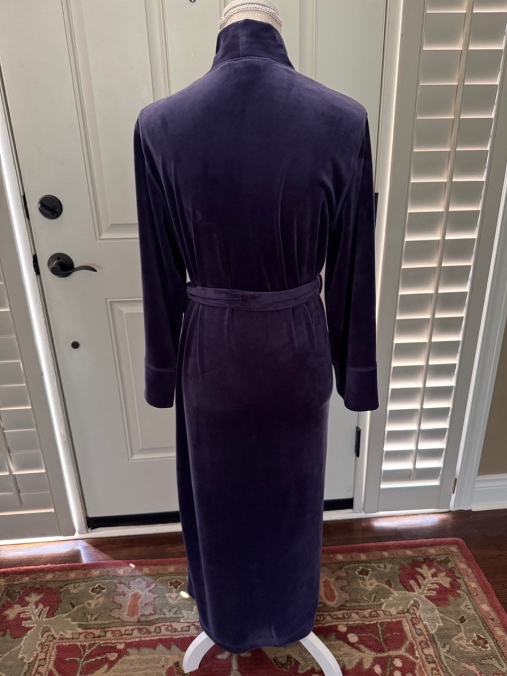 NATORI Women’s Robe - Sz S- Plush Velvet Long Wrap - Plum - Picture 2 of 9